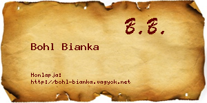 Bohl Bianka névjegykártya
